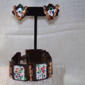 Matisse Copper and Multicolor Enamel Earrings